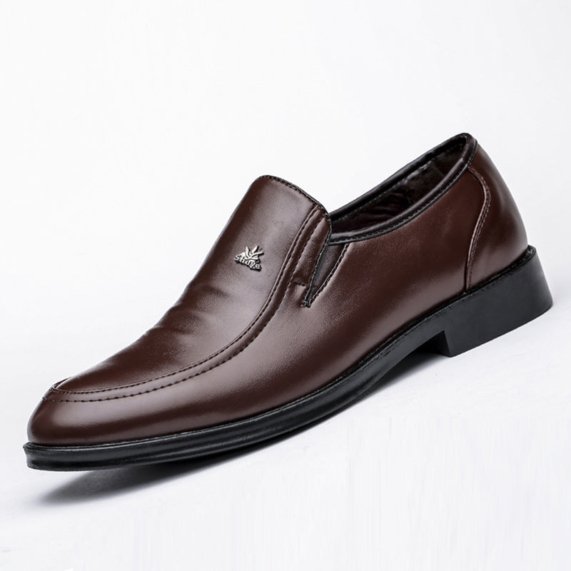 Men's British Business Casual Shoes Black Round