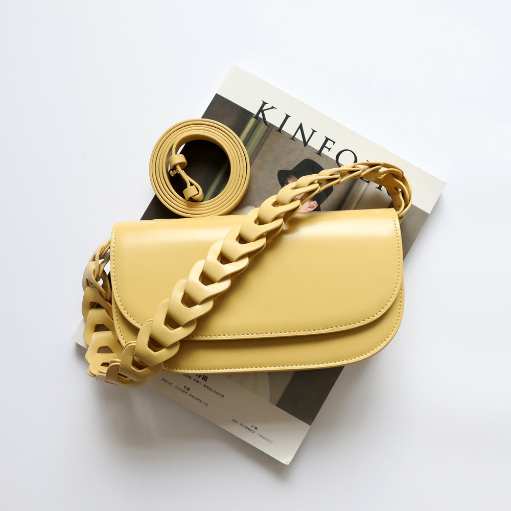 Summer New Twist Hollow Woven Leather Stick Bag Armpit Bag Simple Crossbody Leather Bag