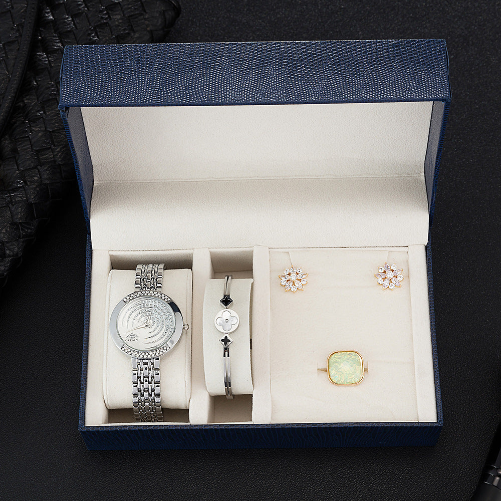 Shell Bracelet, Ring And Earring Combination 4-Piece Set