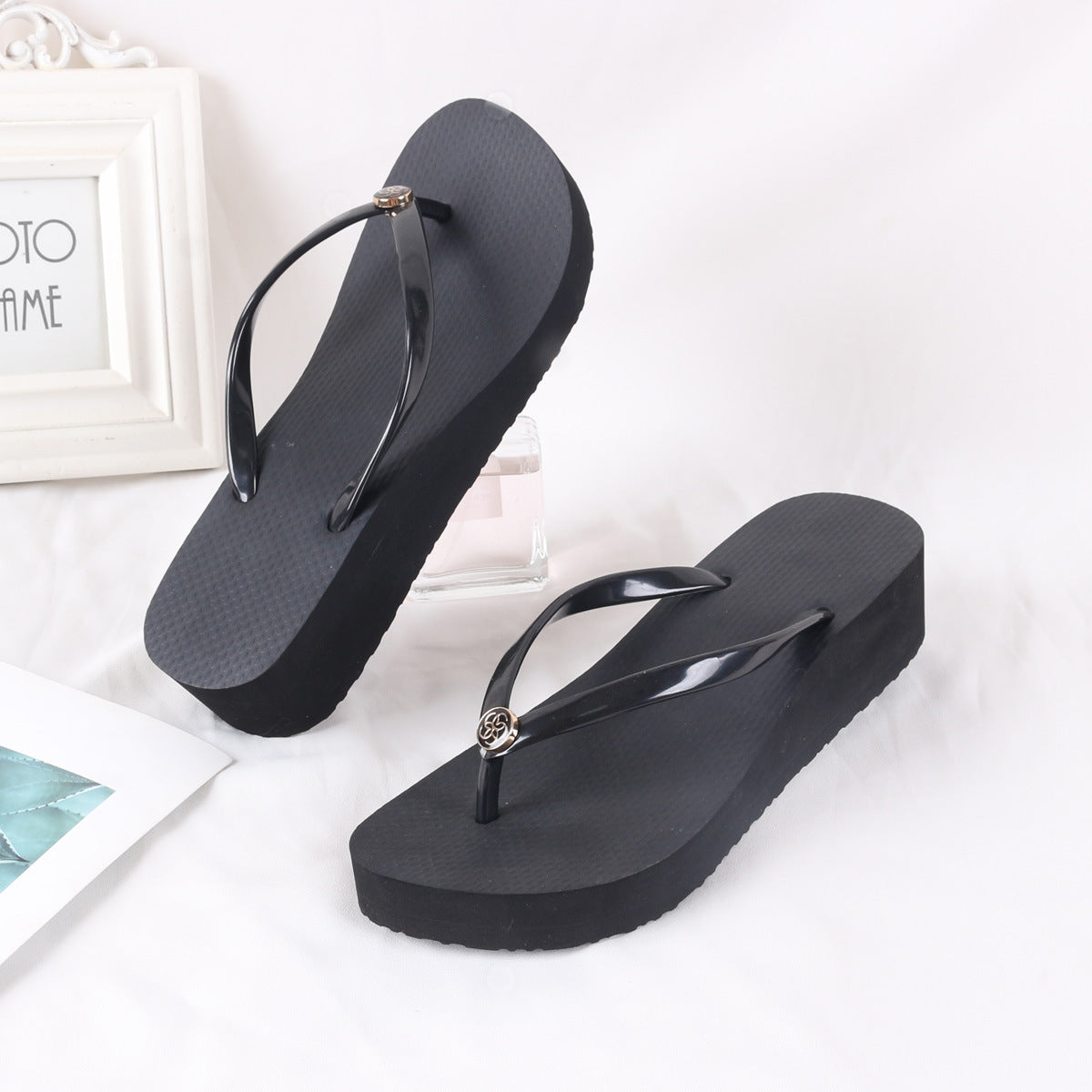 Natural Rubber Outer Wear Wedge With Flip Flops