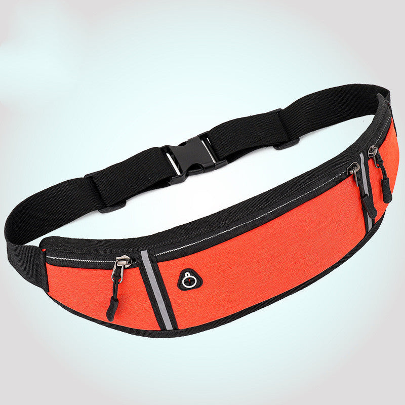 New Fitness Outdoor Sports Lightweight Men'S Waist Bag Reflective Strip With Earphone Hole