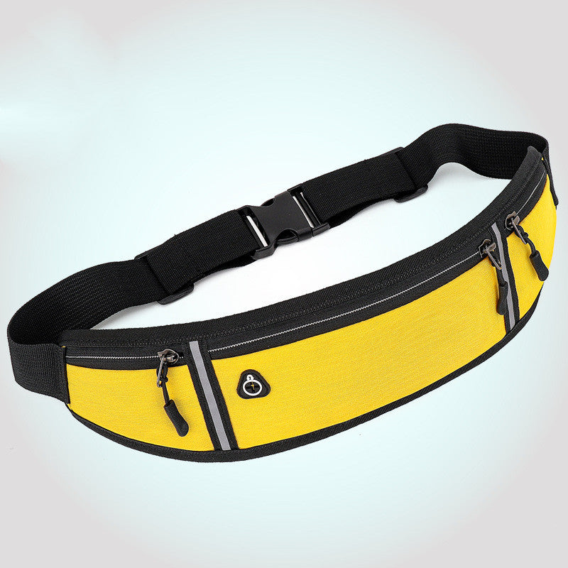 New Fitness Outdoor Sports Lightweight Men'S Waist Bag Reflective Strip With Earphone Hole