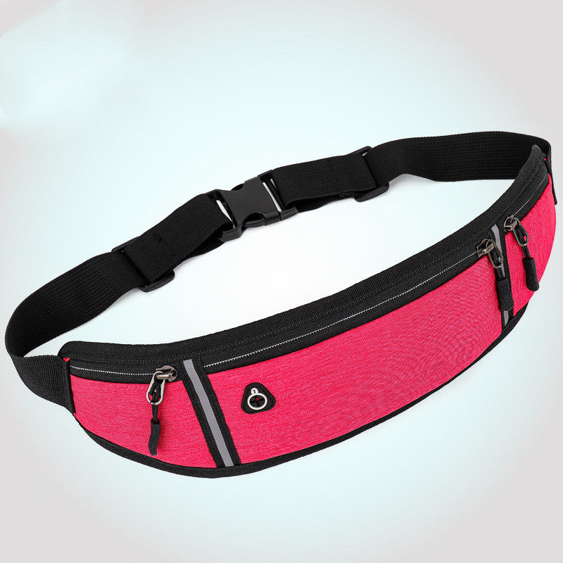 New Fitness Outdoor Sports Lightweight Men'S Waist Bag Reflective Strip With Earphone Hole