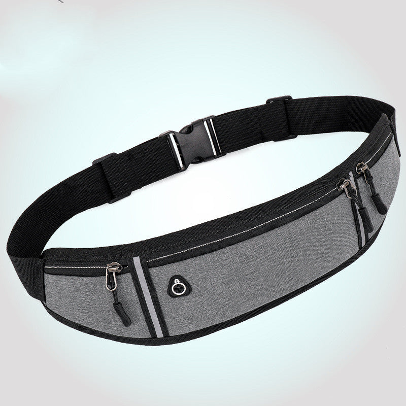 New Fitness Outdoor Sports Lightweight Men'S Waist Bag Reflective Strip With Earphone Hole