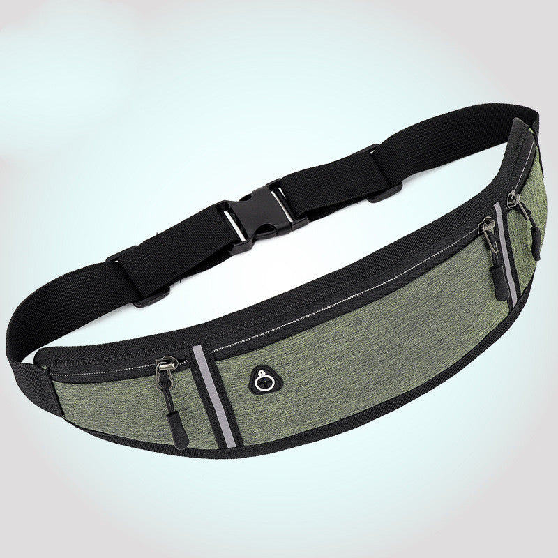 New Fitness Outdoor Sports Lightweight Men'S Waist Bag Reflective Strip With Earphone Hole