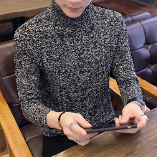 Turtleneck efterår og vinter ensfarvet snoningstrøje