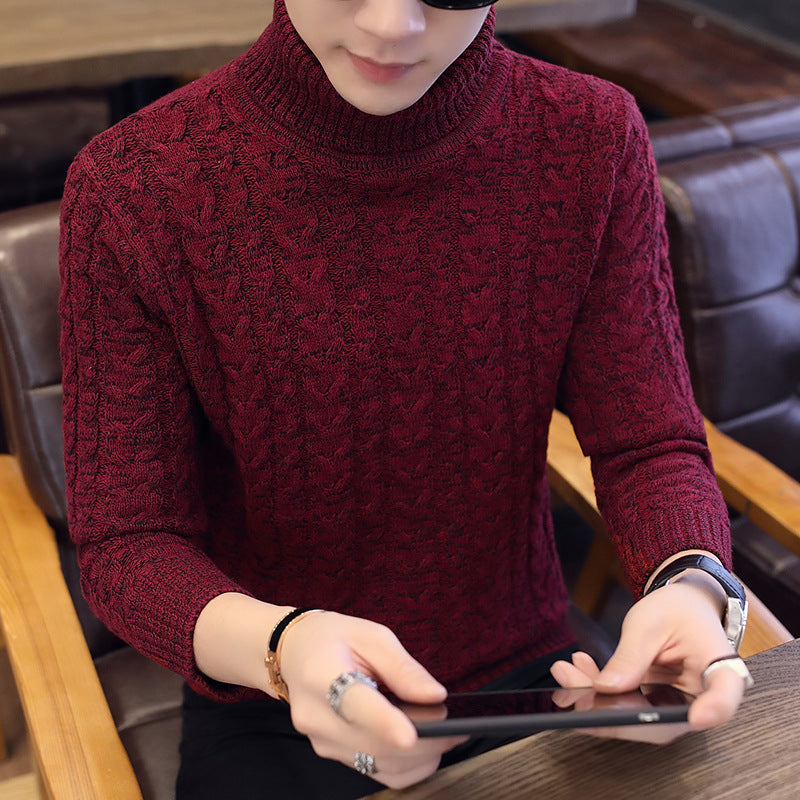 Turtleneck Autumn and Winter Solid Color Twist Pullover