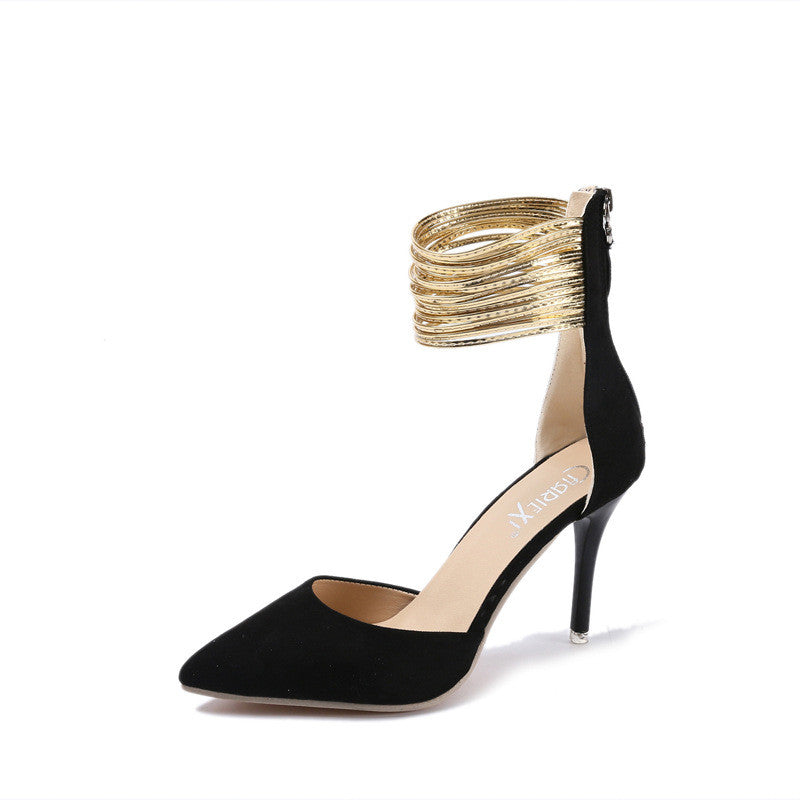 Pointed Toe Single Shoes Stiletto High Heel Sandals Women's Shoes