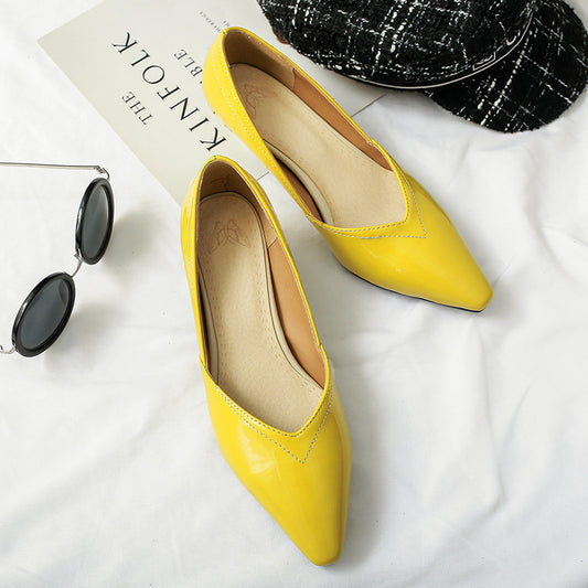 Fashion Small Square Toe Mid-Heel Size 40-48 Shallow Mouth All-Match Single Shoes