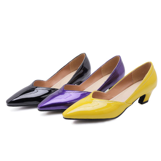 Fashion Small Square Toe Mid-Heel Size 40-48 Shallow Mouth All-Match Single Shoes