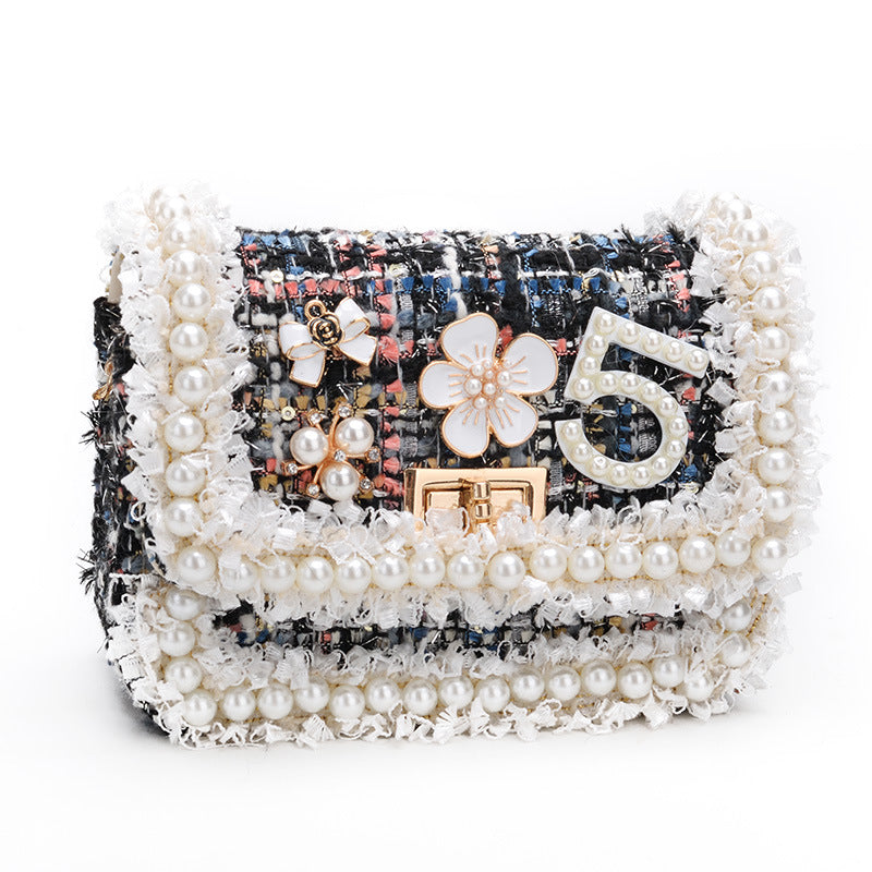 Mini Children's Shoulder Bag Women's Small Fragrance Children's Korean Version Of The Spring Girls Messenger Bag Embroidery Thread Accessories Bag