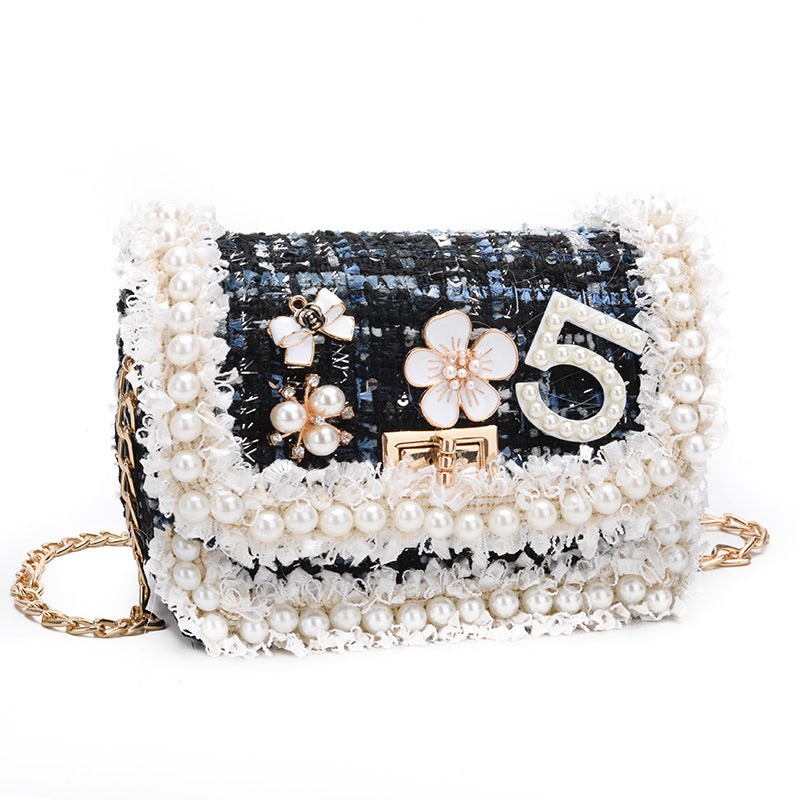 Mini Children's Shoulder Bag Women's Small Fragrance Children's Korean Version Of The Spring Girls Messenger Bag Embroidery Thread Accessories Bag