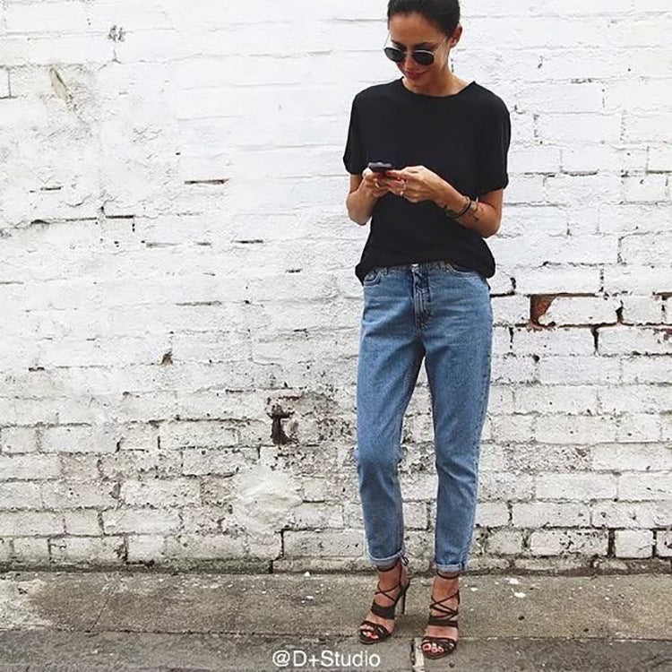New Retro High Waist Loose Harem Pants, Nine-point Pants, Women's Trend