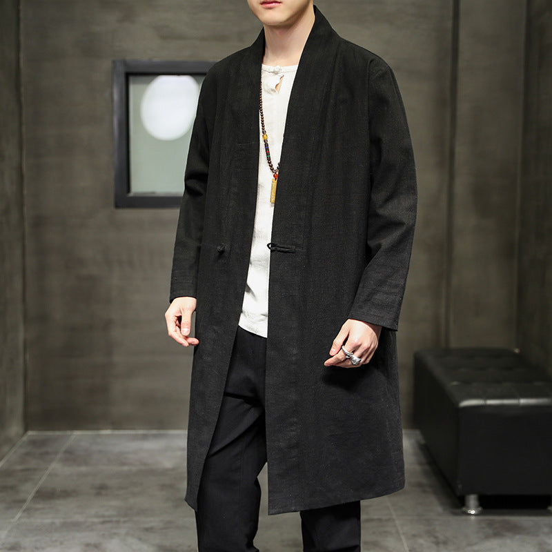 Cotton and linen Tang suit Hanfu cloak Dao robe