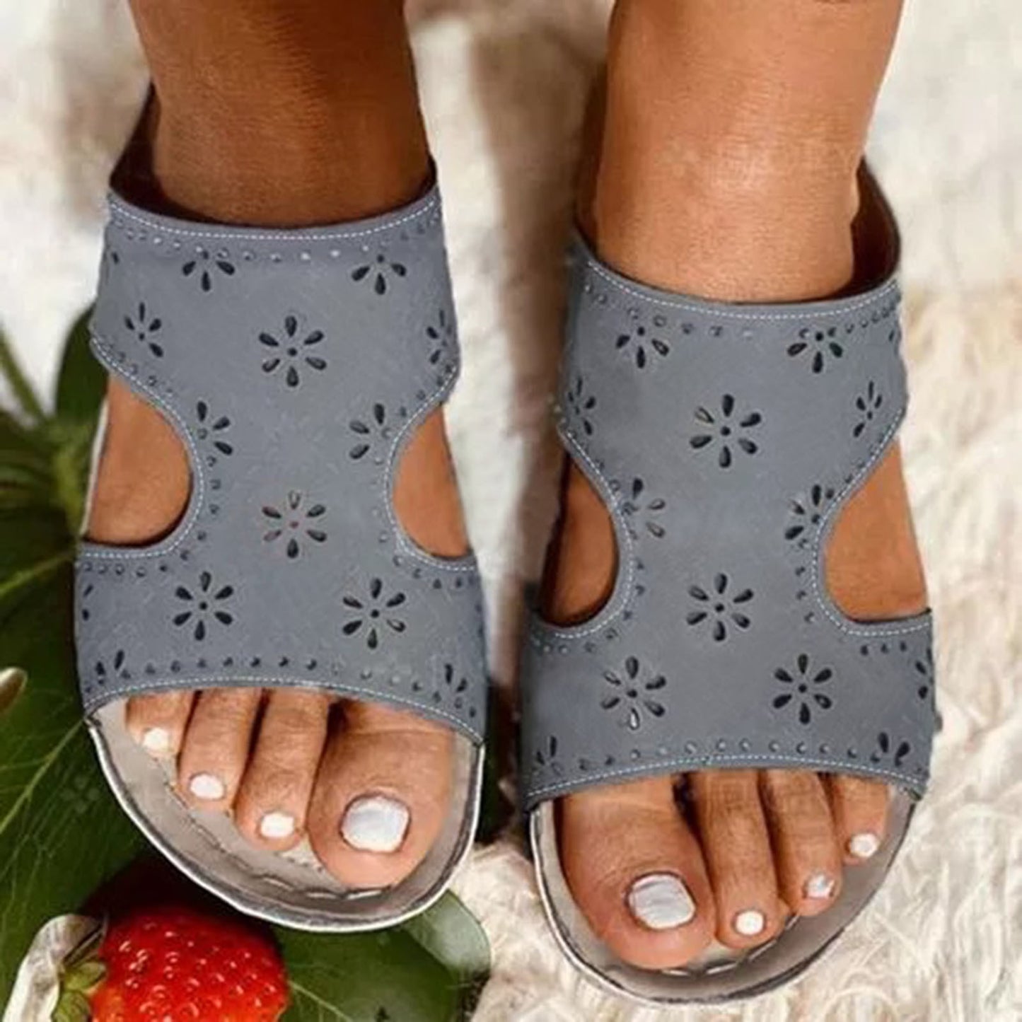Fashionable Flat Casual Sewing Wedge Heel Breathable Women Sandals