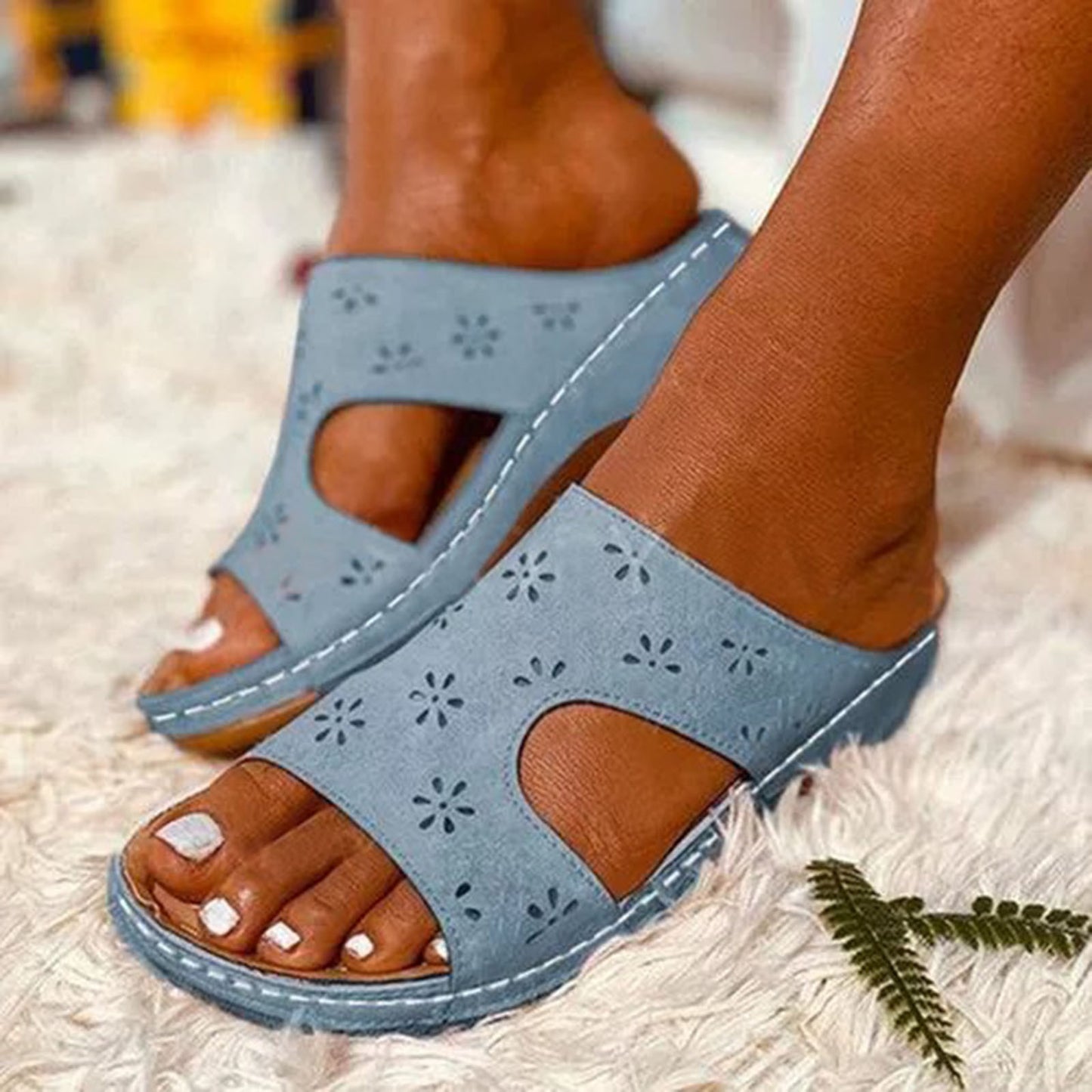 Fashionable Flat Casual Sewing Wedge Heel Breathable Women Sandals