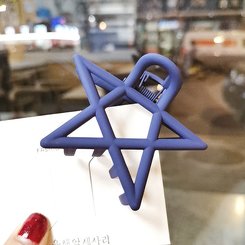 Simple Large Frosted Hollow Five-Pointed Star Clip