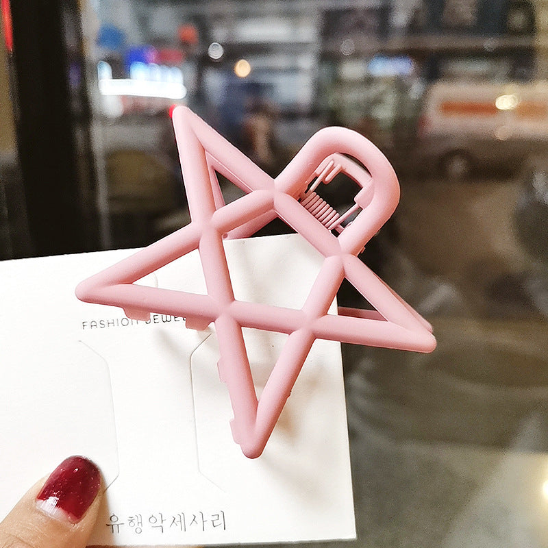 Simple Large Frosted Hollow Five-Pointed Star Clip