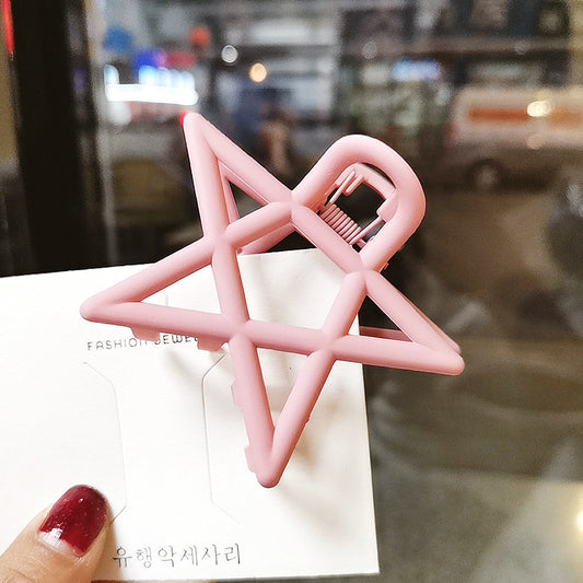 Simple Large Frosted Hollow Five-Pointed Star Clip