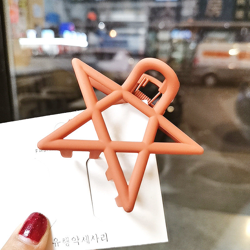 Simple Large Frosted Hollow Five-Pointed Star Clip