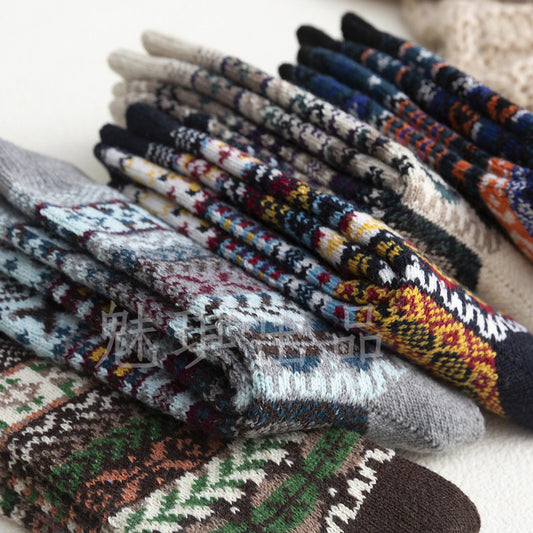 Ethnic Style Personality Women's Socks in Tube Wool Socks