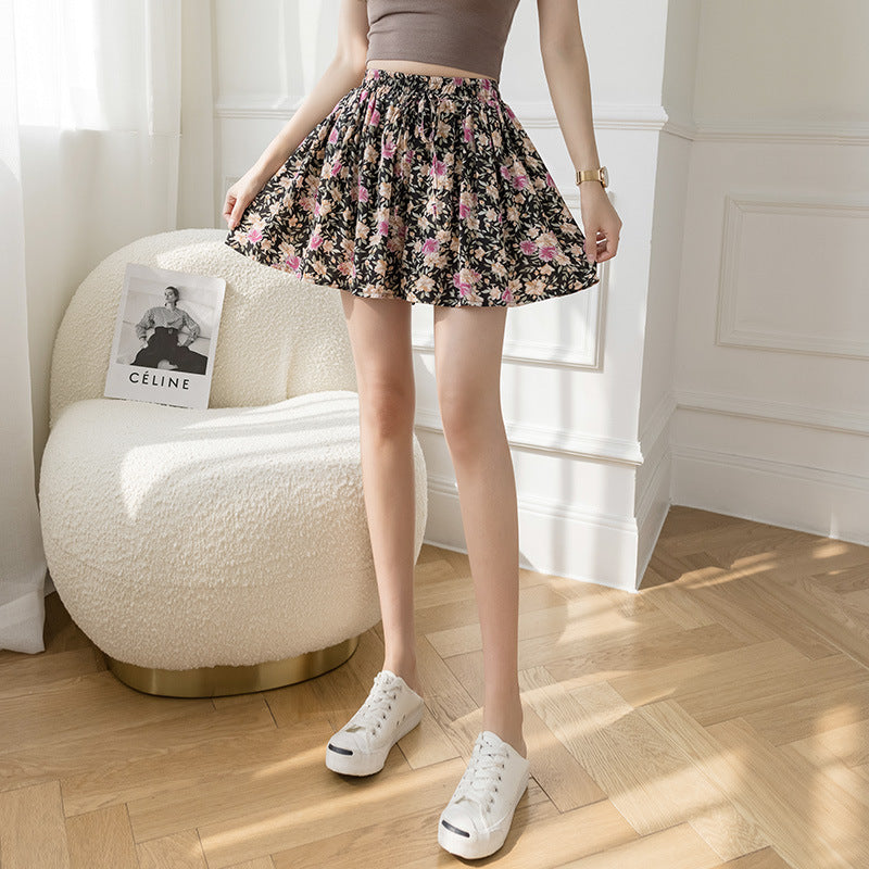 New Floral Hakama High Waist Loose Wide Leg Pants