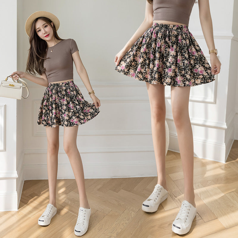 New Floral Hakama High Waist Loose Wide Leg Pants