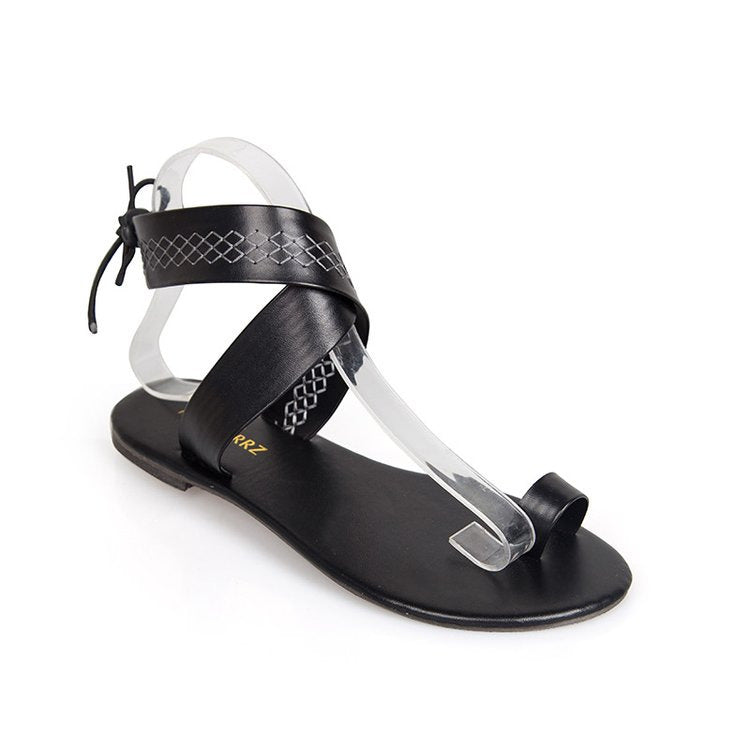 Color Block Toe Cross Strap Casual Sandals