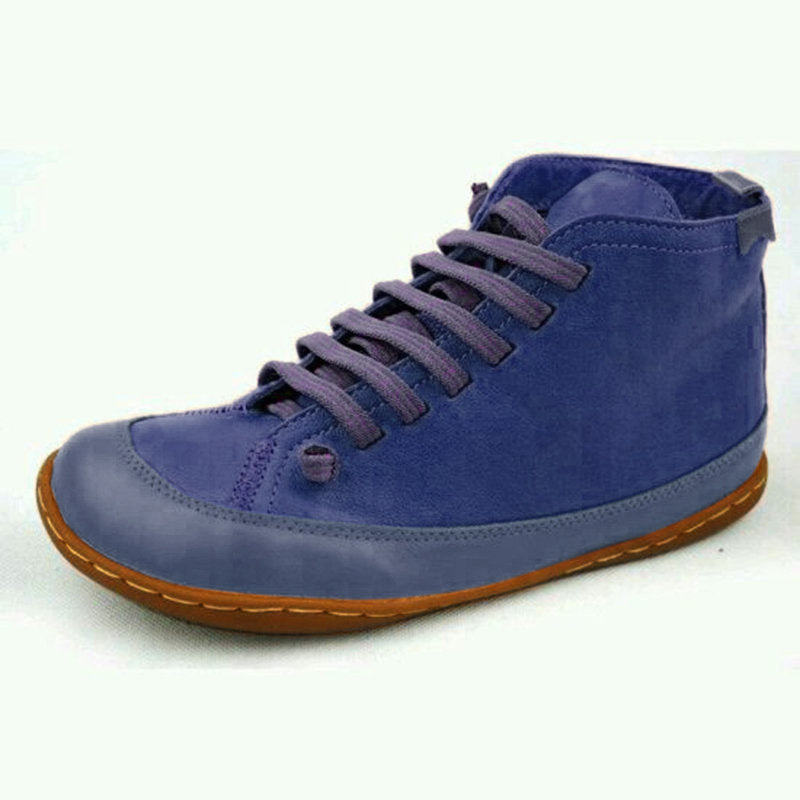 European Style Lace-Up Leather Boots