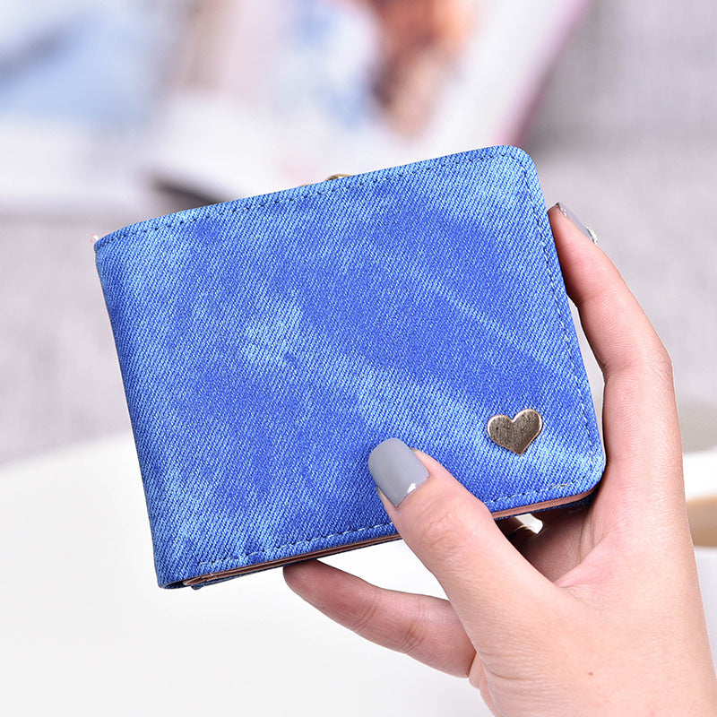 Fashion Multicolor Imitation Denim Leather Wallet