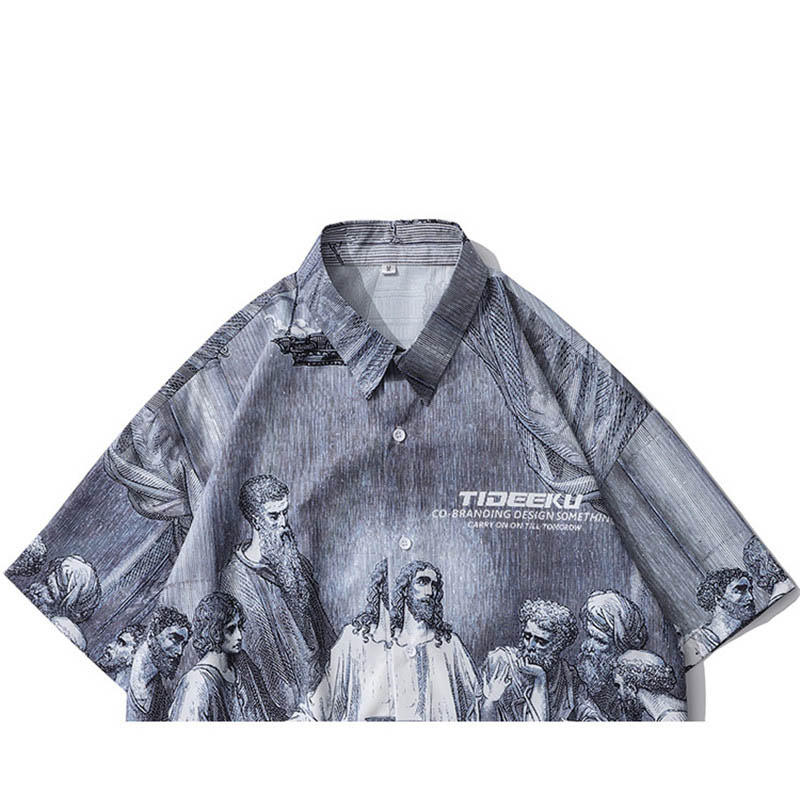 Fashion Men's Printed Retro Casual Shirt