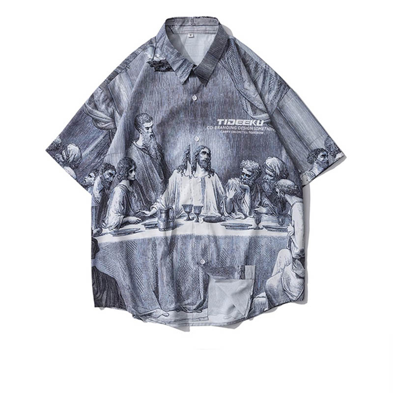 Fashion Men's Printed Retro Casual Shirt