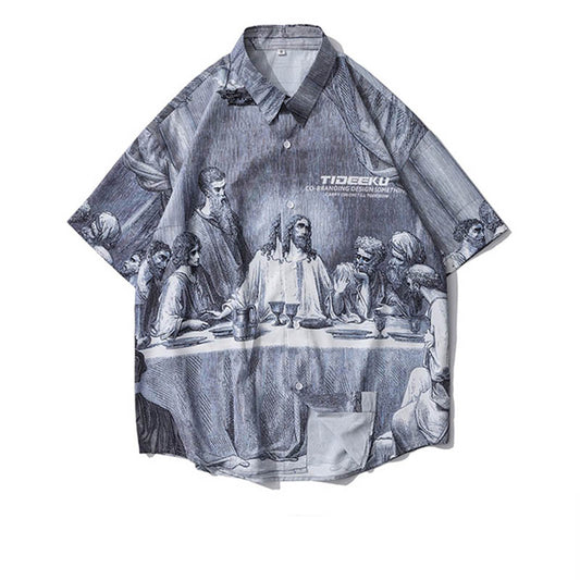 Fashion Men's Printed Retro Casual Shirt