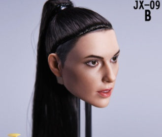 Scale Gal Gadot Head Model with Straight Long Hair for 12 inches Female Action Figure