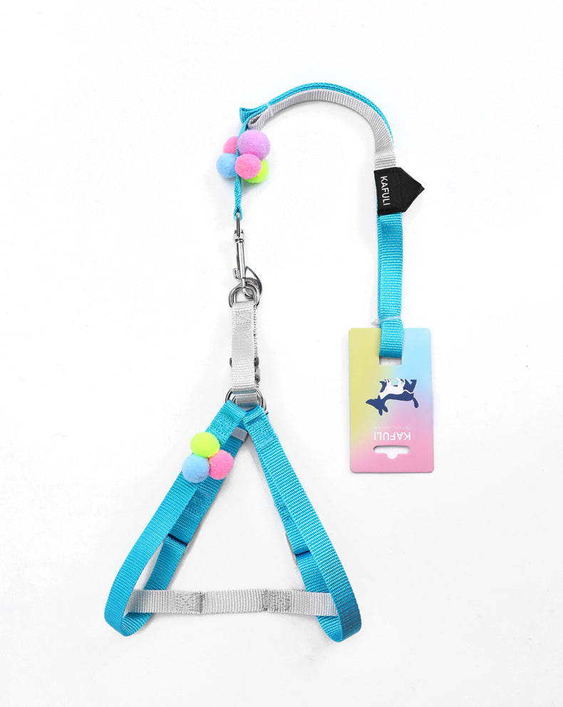 Farverig Fluffy Bold Kat Sele Lille Og Mellem Stor Hund Brystsele Hundesnor Kattevest