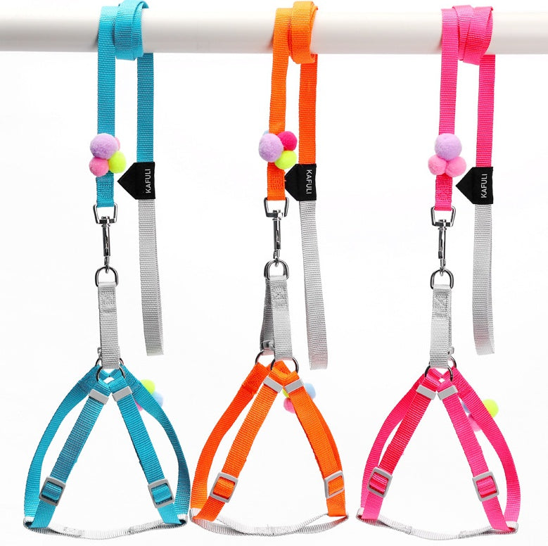 Farverig Fluffy Bold Kat Sele Lille Og Mellem Stor Hund Brystsele Hundesnor Kattevest
