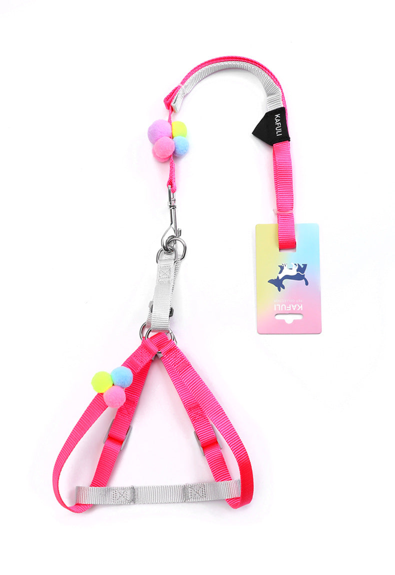 Farverig Fluffy Bold Kat Sele Lille Og Mellem Stor Hund Brystsele Hundesnor Kattevest