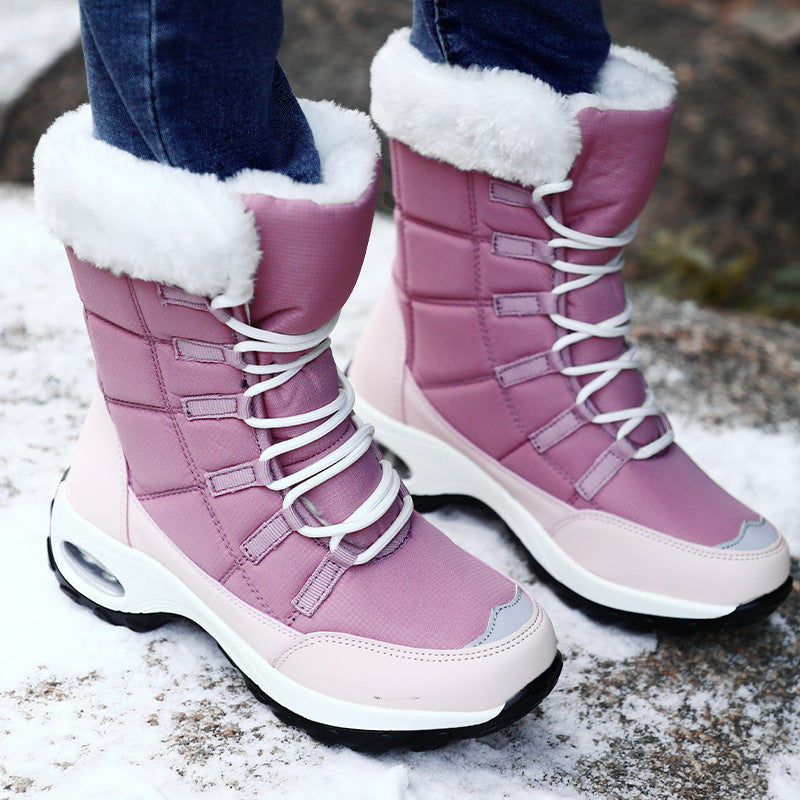 Large Size Women'S Cotton Shoes And Velvet High-Top Snow Boots