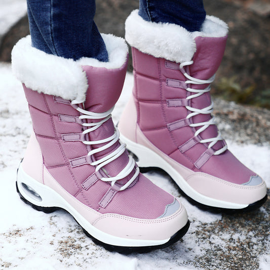 Large Size Women'S Cotton Shoes And Velvet High-Top Snow Boots
