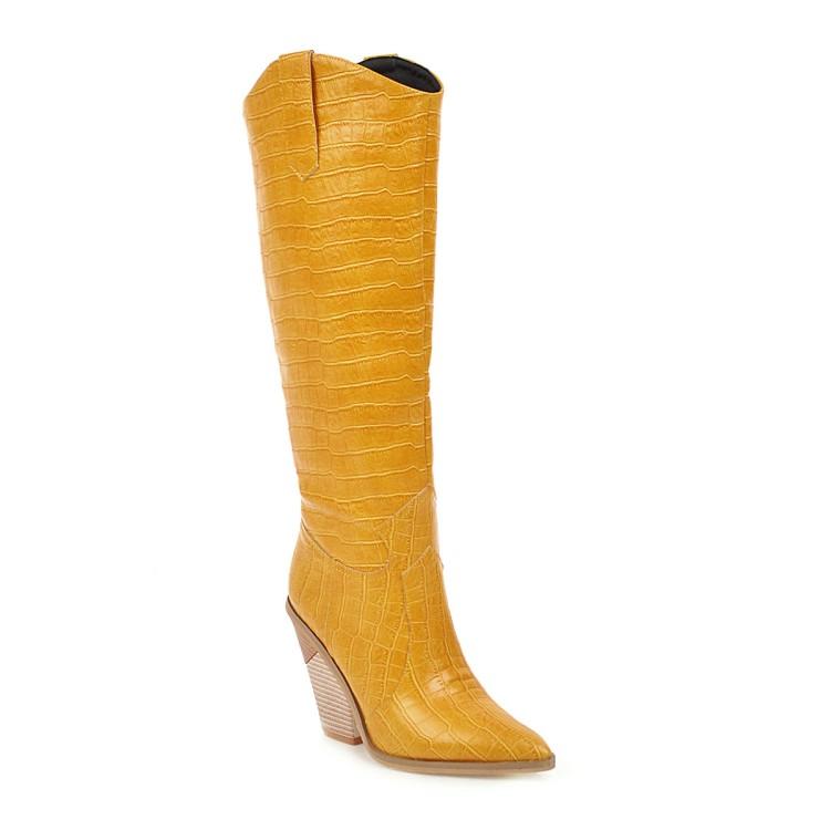 Winter New Short Plush Pointed Knight High Boots  Pattern Trendy Women