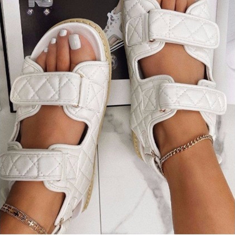 Casual Velcro Ladies Flat Sandals Roman Style