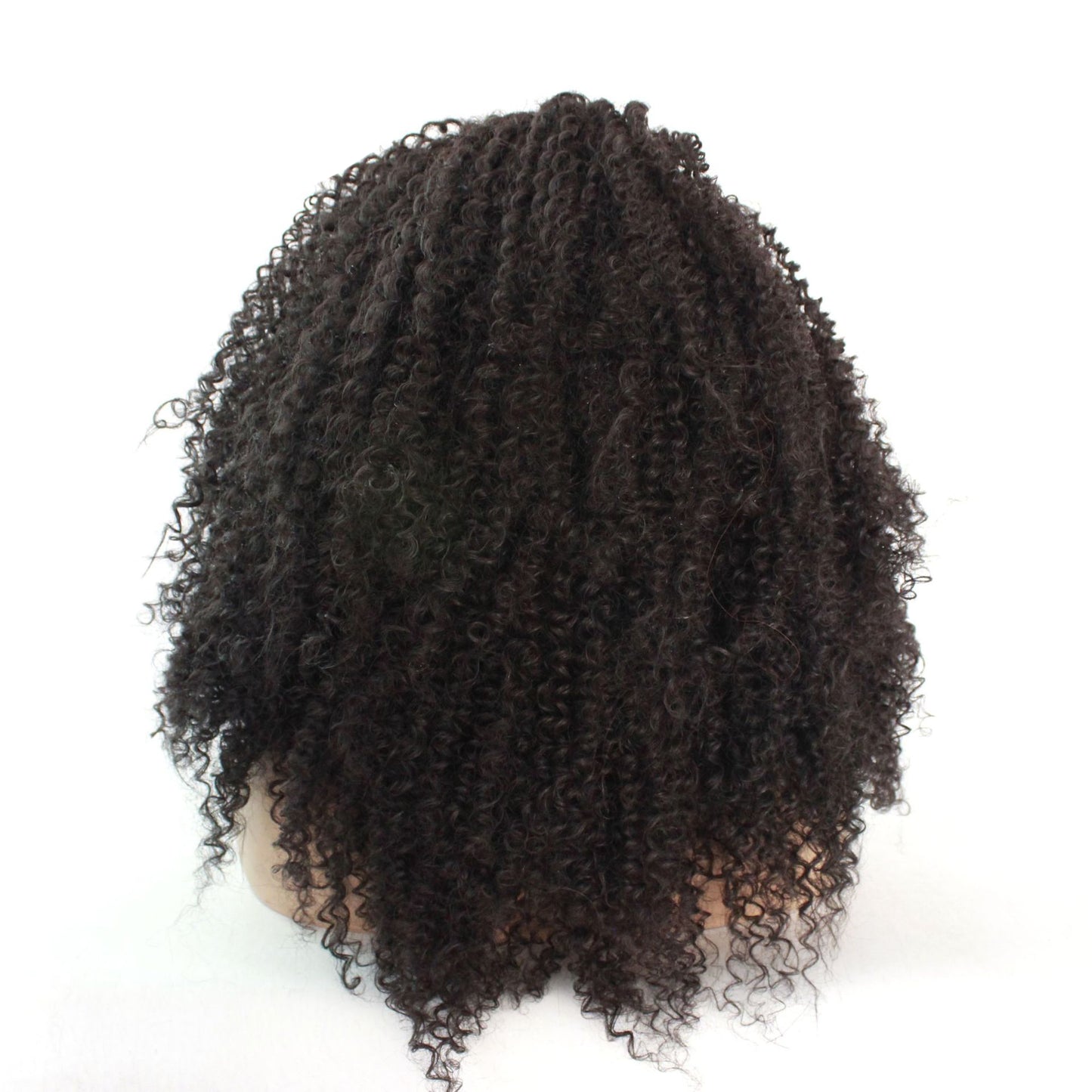 Dark Brown African Fashion Small Curly Wig, Chemical Fiber Half Hand Crochet Front Lace Headgear