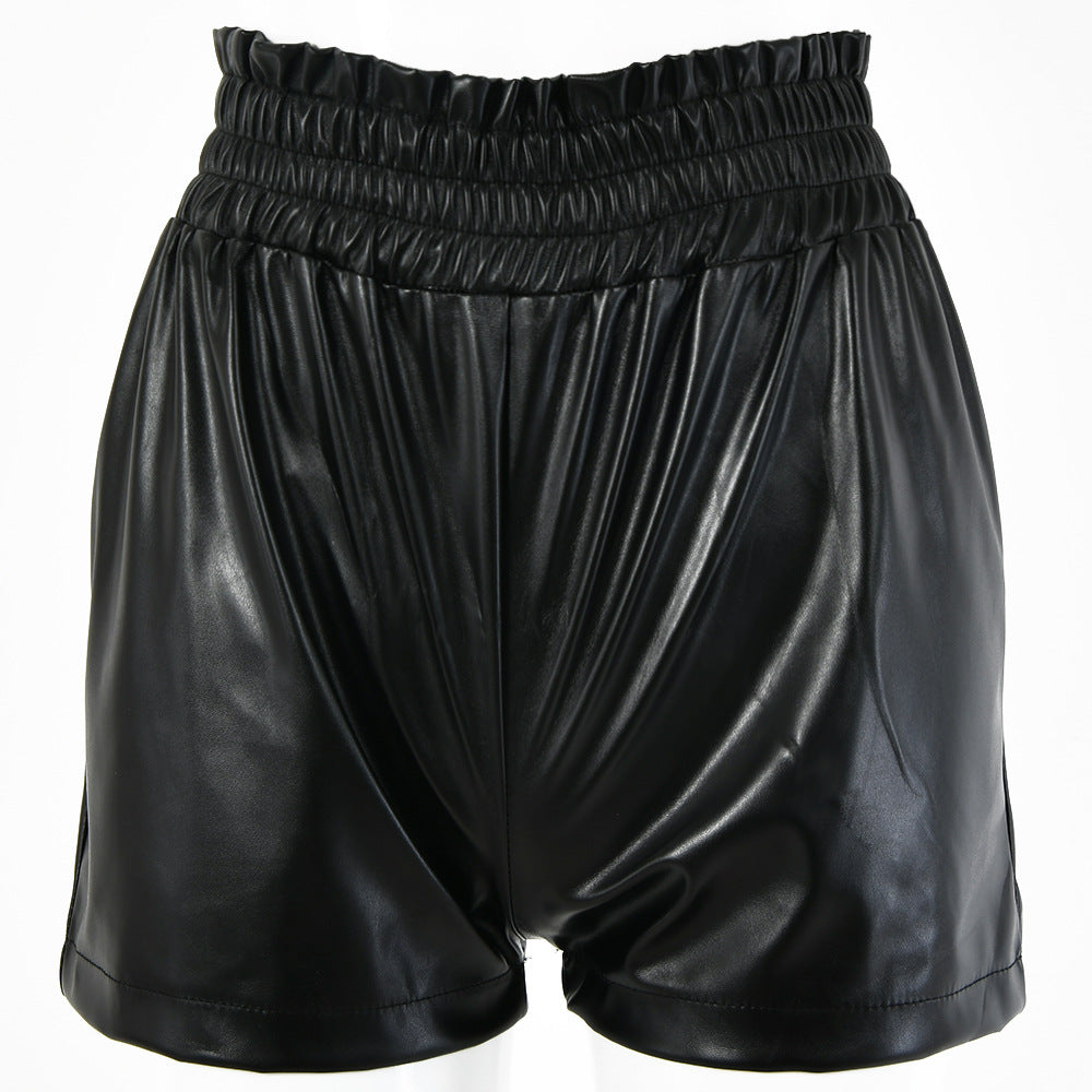 Casual Slimming Solid Color High Waist Elastic Trend Shorts Women'S A-Line Leggings