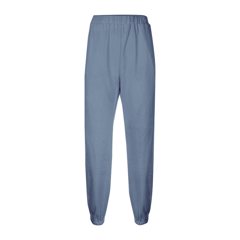 Trendy basisfarvede afslappede joggingbukser med bindebånd