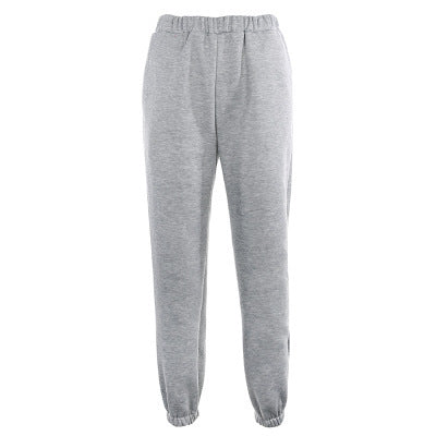 Trendy basisfarvede afslappede joggingbukser med bindebånd