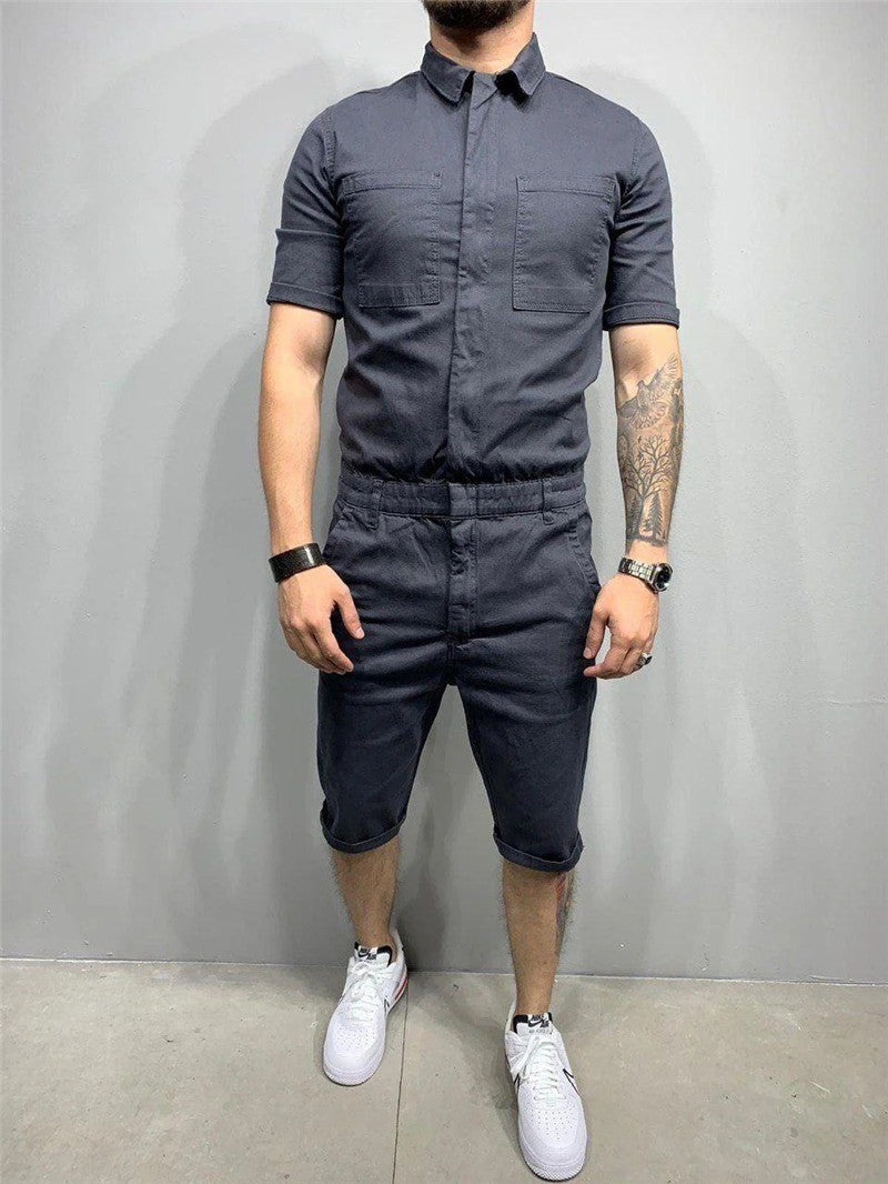 Men's Personalized Casual One-piece Short Sleeve Shirt Shorts