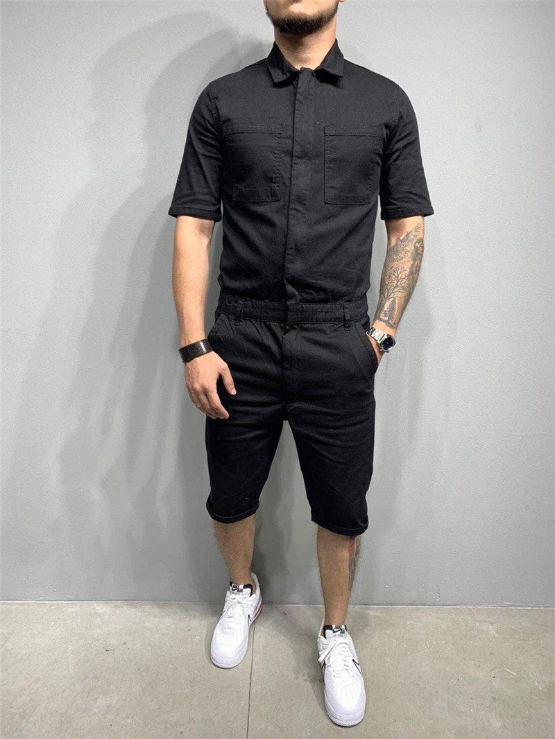 Men's Personalized Casual One-piece Short Sleeve Shirt Shorts