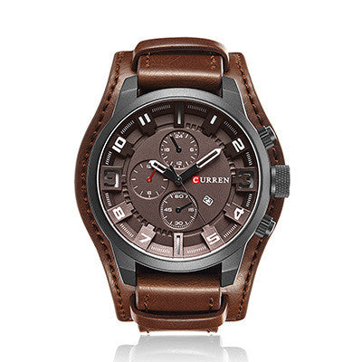 Men's Fashion Personality Quartz Watch Calendar Belt Strap Large Dial Watch