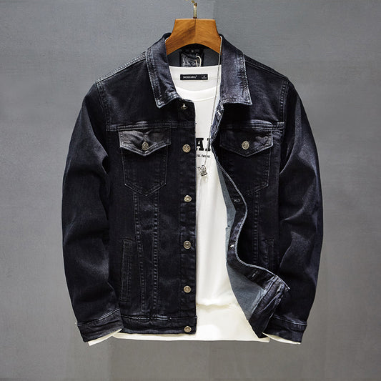 Casual Jacket Black Workwear Men's Top