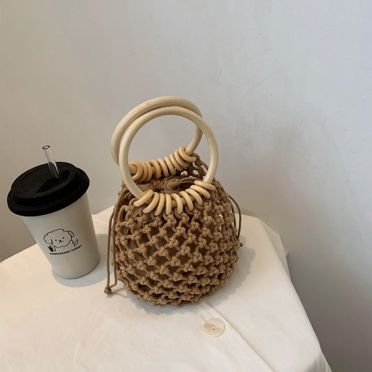 Personalized Popular Bag Women Fashion Woven Handbag Trend Simple Casual Bucket Bag